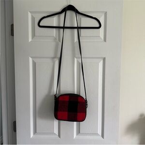 Black Red Buffalo Check Plaid Crossbody Purse